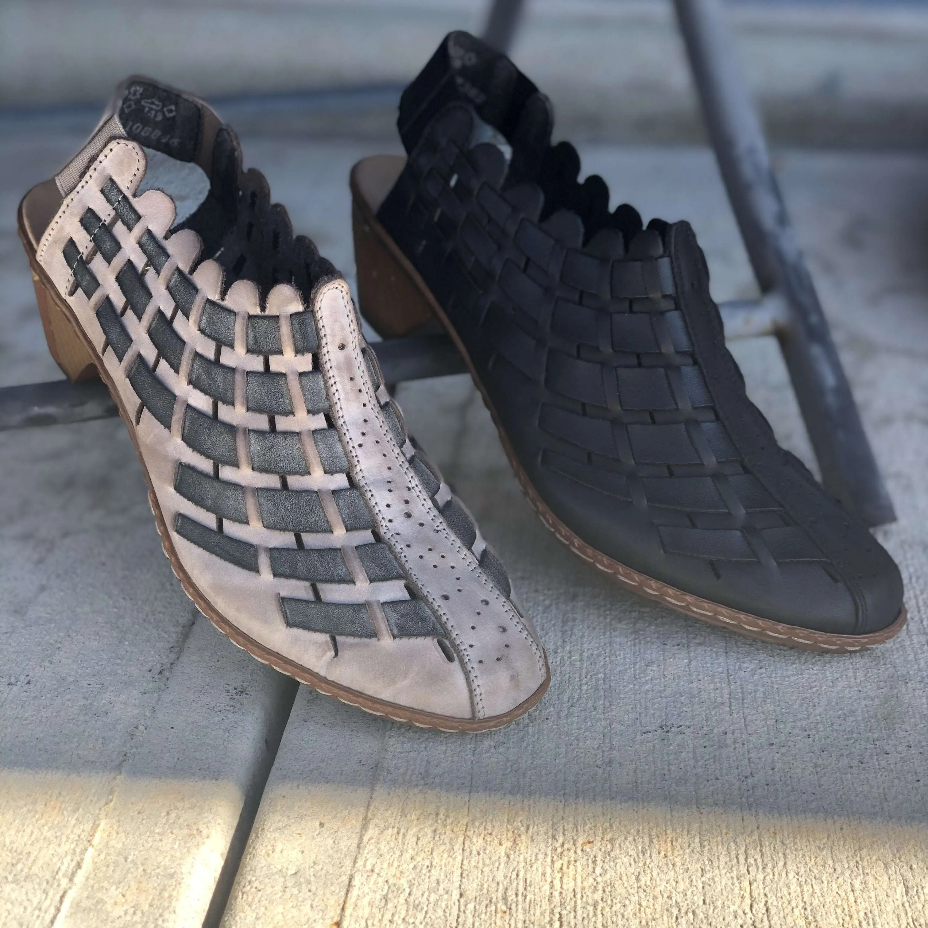 Rieker - Sina - Black & Woven Grey