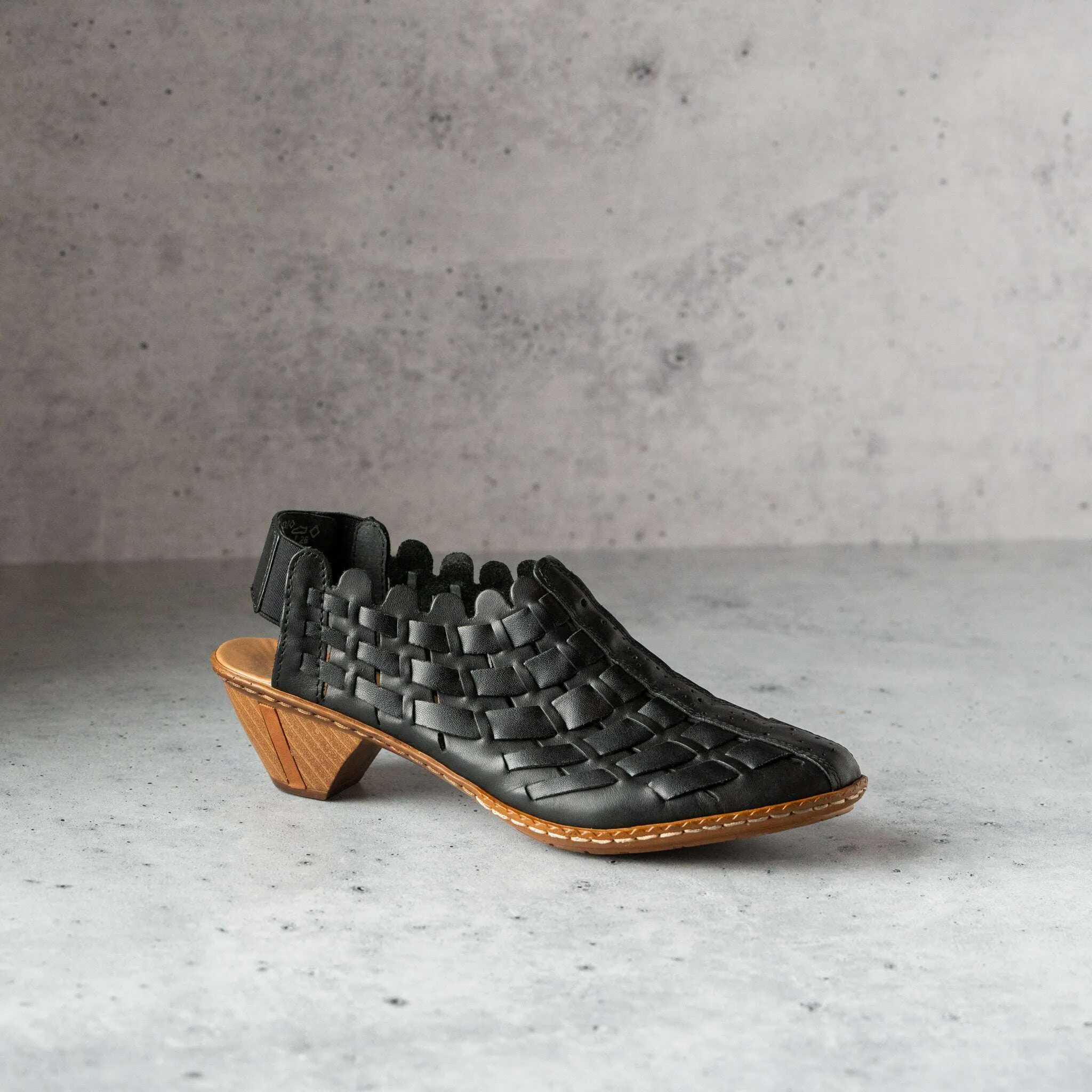 Rieker - Sina - Black & Woven Grey