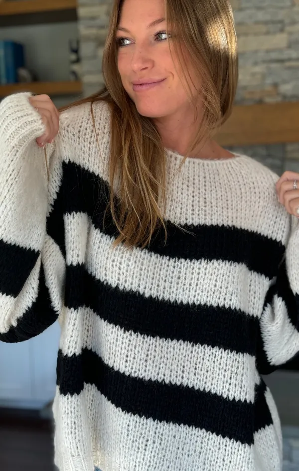 Santa Rosa Striped Knit in Black