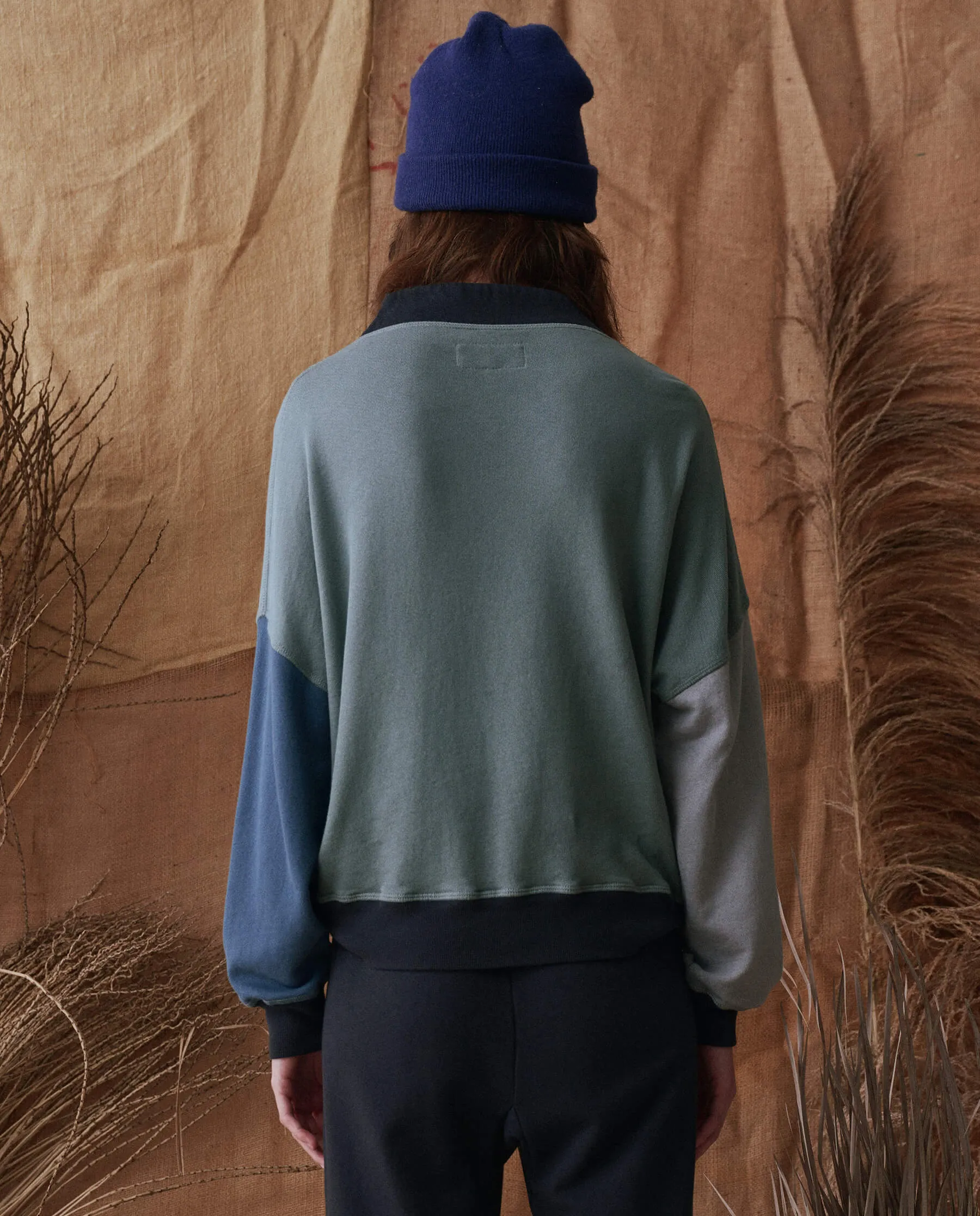 The Colorblock Trail Sweatshirt. -- Indigo