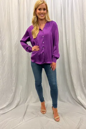 Tops - Purple Long Sleeve Blouse