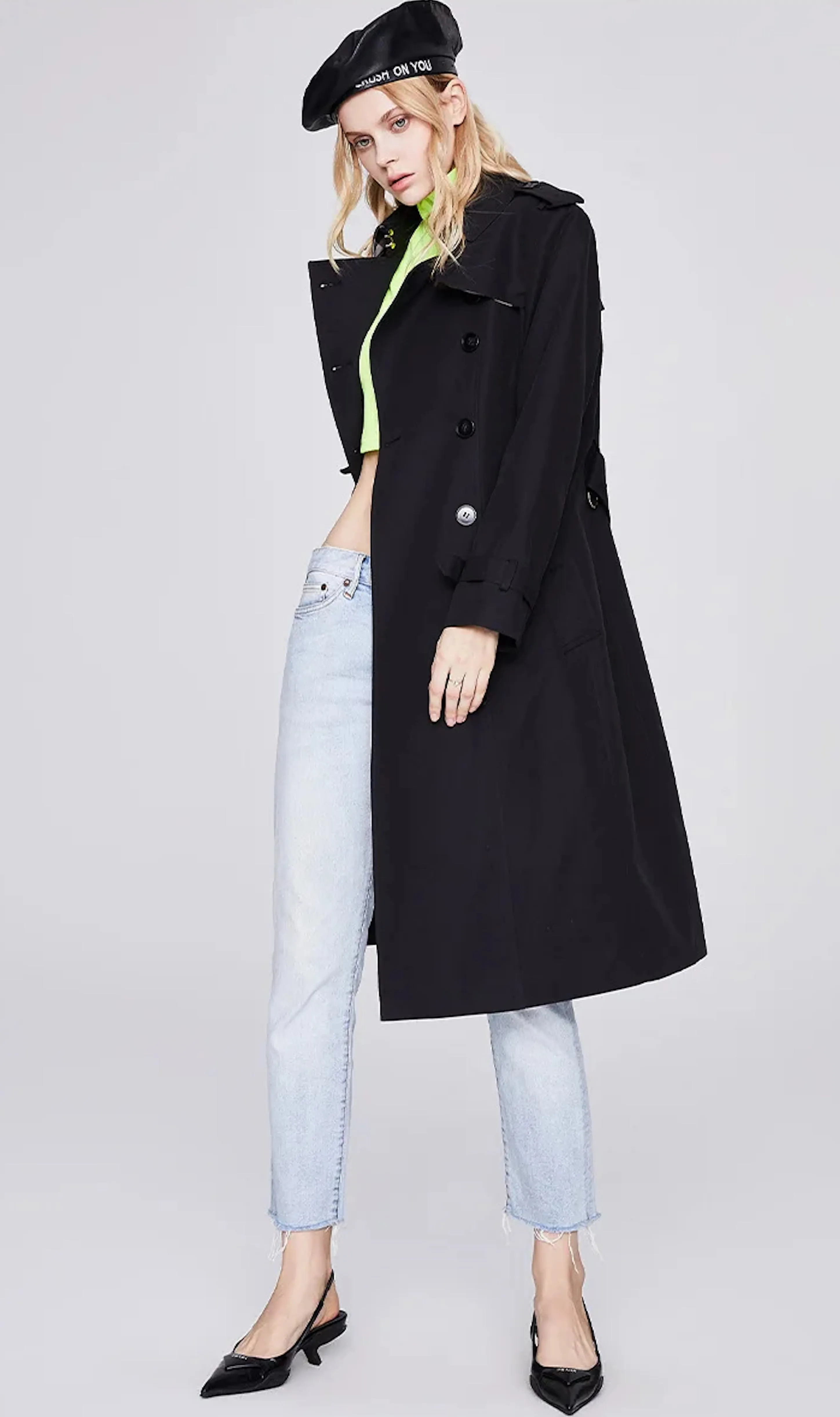 Trench Coats Long Windbreaker Solid Color Jacket